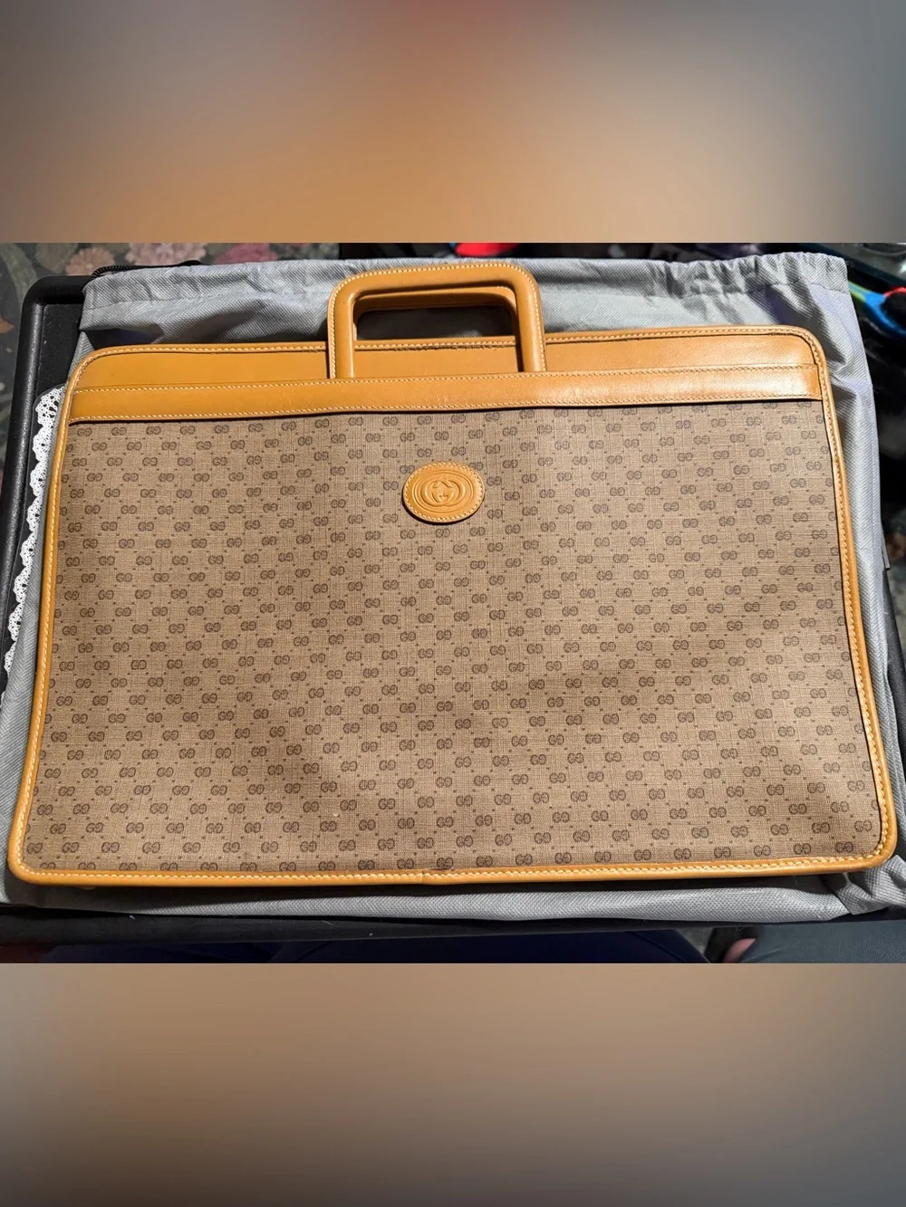 1980’s Gucci Briefcase with Leather Trim